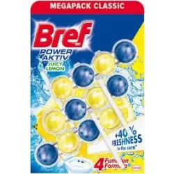 Bref Power Aktiv Juicy Lemon WC-illatosító 3 × 50 g