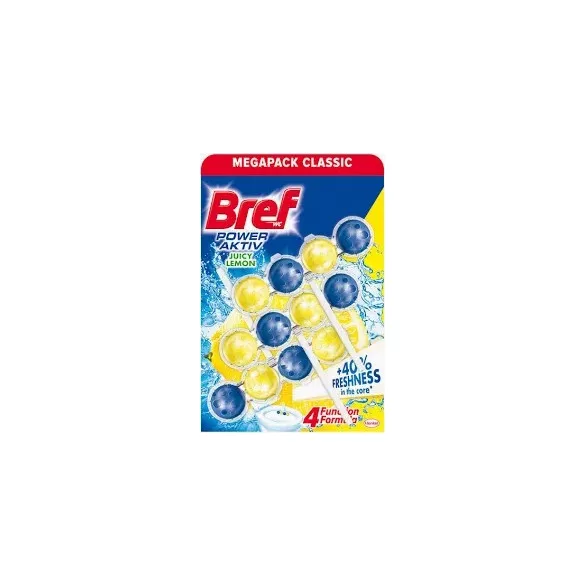 Bref Power Aktiv Juicy Lemon WC-illatosító 3 × 50 g